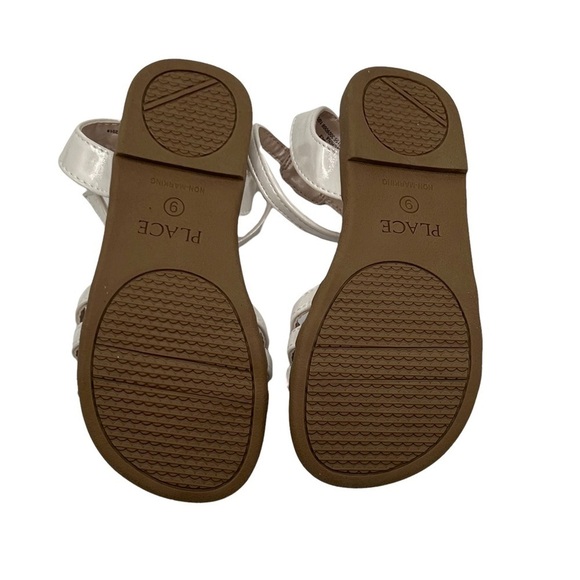 The Children's Place White Embellished Ankle Strap Sandals Size 9 Toddler Girl - Picture 9 of 10